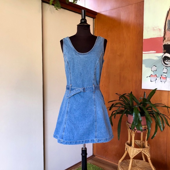 Vintage 90s denim romper skort mini dress - Picture 8 of 8